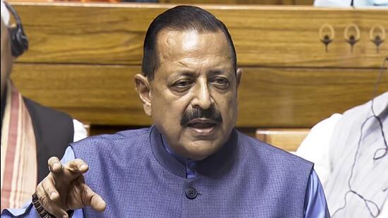 Minister of state for earth sciences Jitendra Singh speaks in the Lok Sabha. (Sansad TV)