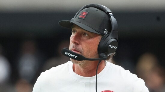 Head coach Kyle Shanahan of the San Francisco 49ers looks on prior to a game of the NFL Preseason 2025 game against the Las Vegas Raiders. (Getty Images via AFP)