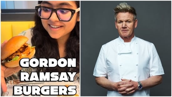 The influencer tried the GFC and Menagerie Trois burgers at Gordon Ramsay's restaurant.
