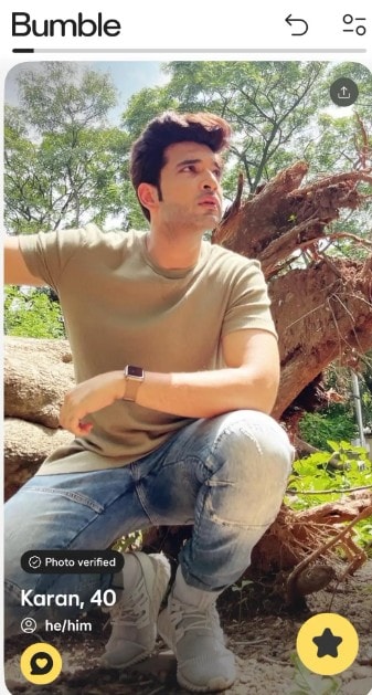 The screenshot of Karan Kundrra's fake profile.