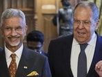 External affairs minister S. Jaishankar with his Russian counterpart Sergey Lavrov in Moscow (AP)