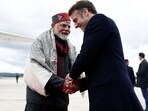 French President Emmanuel Macron shakes hands with Prime Minister Narendra Modi French President Emmanuel Macron shakes hands with Prime Minister Narendra Modi