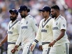 India's captain Shubman Gill, Mohammed Siraj, Jasprit Bumrah and KL Rahul India's captain Shubman Gill, Mohammed Siraj, Jasprit Bumrah and KL Rahul