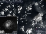 A satellite image shows gas from the Nord Stream pipeline bubbling up in the water following incidents in the Baltic Sea, in this handout picture released September 29, 2022.