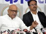 UP Congress chief Ajay Rai addressing a press conference in Lucknow on August 21. (HT photo) UP Congress chief Ajay Rai addressing a press conference in Lucknow on August 21. (HT photo)