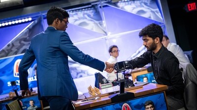 R Praggnanandhaa defeated D Gukesh in the opening round of the Sinquefield Cup. (Twitter)