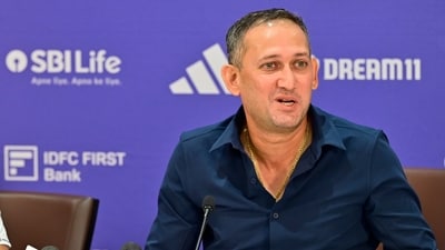 The chairman of the BCCI selection committee, Ajit Agarkar (Anshuman Poyrekar/Hindustan Times)