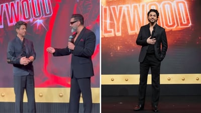 Bobby Deol, Shah Rukh Khan, and Aryan Khan at The Ba***ds of Bollywood preview launch event in Mumbai. Bobby Deol, Shah Rukh Khan, and Aryan Khan at The Ba***ds of Bollywood preview launch event in Mumbai.
