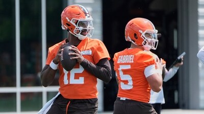 Dillon Gabriel and Shedeur Sanders are quarterbacks for Cleveland Browns. (AP) Dillon Gabriel and Shedeur Sanders are quarterbacks for Cleveland Browns. (AP)