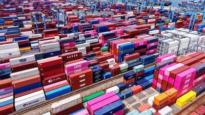 Containers are seen at the port in Qingdao, in China�s eastern Shandong province on August 11, (AFP FILE) Containers are seen at the port in Qingdao, in China�s eastern Shandong province on August 11, (AFP FILE)
