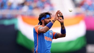 Hardik Pandya in action during the 2024 T20 World Cup. (Getty Images via AFP) Hardik Pandya in action during the 2024 T20 World Cup. (Getty Images via AFP)