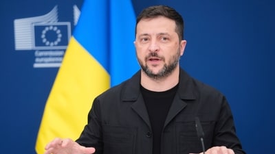 Ukrainian President Volodymyr Zelensky said Thursday he could meet Russia's Vladimir Putin but only after his country had received security guarantees (AP)