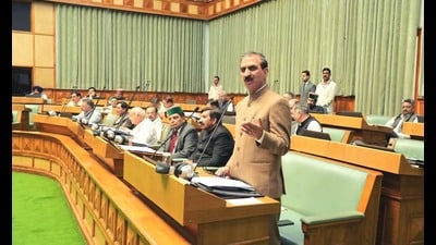 Himachal chief minister Sukhvinder Singh Sukhu during monsoon session in Shimla on Thursday. (File) Himachal chief minister Sukhvinder Singh Sukhu during monsoon session in Shimla on Thursday. (File)