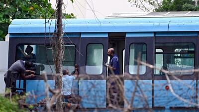 Mumbai, India. August 21, 2025: In August 2025, passengers trapped in the Monorail at Mysore Colony and Wadala experienced suffocation inside the coaches. After three hours, the Mumbai Fire Brigade successfully rescued 1,148 passengers from two monorail trains. Following this incident, the MMRDA initiated the replacement of the Monorail window glass at the Wadala Depot. Mumbai, India. August 21, 2025. (Photo by Raju Shinde/HT Photo) (Raju Shinde) Mumbai, India. August 21, 2025: In August 2025, passengers trapped in the Monorail at Mysore Colony and Wadala experienced suffocation inside the coaches. After three hours, the Mumbai Fire Brigade successfully rescued 1,148 passengers from two monorail trains. Following this incident, the MMRDA initiated the replacement of the Monorail window glass at the Wadala Depot. Mumbai, India. August 21, 2025. (Photo by Raju Shinde/HT Photo) (Raju Shinde)