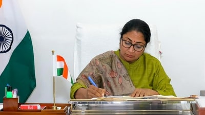 Delhi Chief Minister Rekha Gupta a day after she was allegedly attacked during a 'Jan Sunwai' programme at her official residence. (PTI) Delhi Chief Minister Rekha Gupta a day after she was allegedly attacked during a 'Jan Sunwai' programme at her official residence. (PTI)
