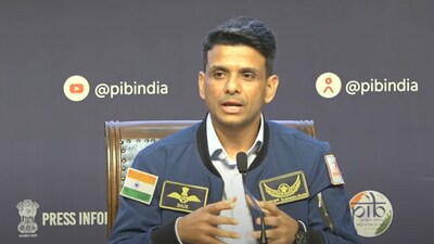 Astronaut and Group Captain Shubhanshu Shukla. (PIB video) Astronaut and Group Captain Shubhanshu Shukla. (PIB video)
