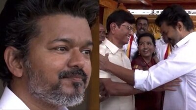 Vijay looked emotional and shared a sweet moment with his parents at the Madurai maanaadu for TVK.