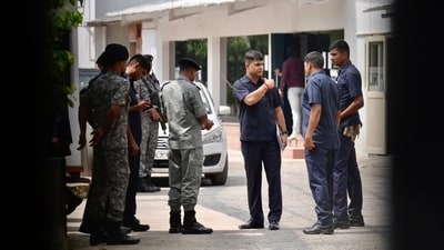 CRPF commands on alerts at Delhi CM Rekha Gupta's resident at Civil Lines on Thursday (Hindustan Times/Raj K Raj) CRPF commands on alerts at Delhi CM Rekha Gupta's resident at Civil Lines on Thursday (Hindustan Times/Raj K Raj)