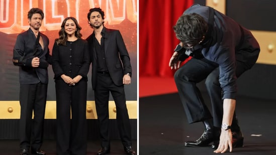 Aryan Khan was accompanied by parents Shah Rukh and Gauri at the preview launch of his debut show, The Ba***ds of Bollywood.