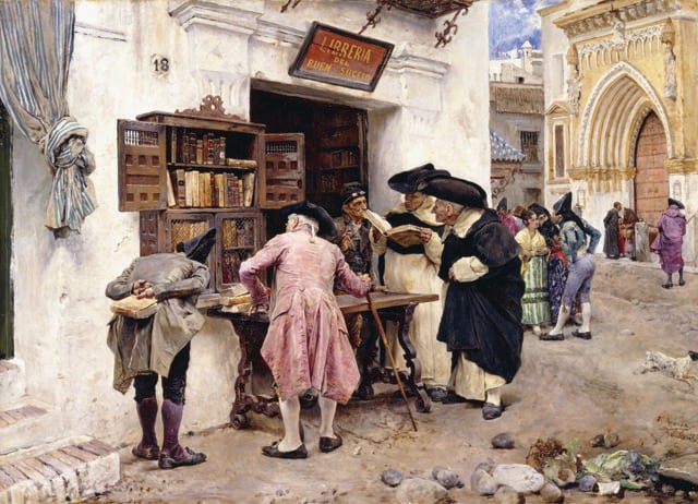 Readers have always been show-offs, as hinted by Luis Jimenez Aranda’s The Bibliophiles. Readers have always been show-offs, as hinted by Luis Jimenez Aranda’s The Bibliophiles.