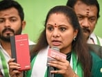 Bharat Rashtra Samithi (BRS) leader and MLC Kalvakuntla Kavitha. (HT PHOTO) Bharat Rashtra Samithi (BRS) leader and MLC Kalvakuntla Kavitha. (HT PHOTO)