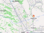 Map of Parks Fire near Dublin, CA. Map of Parks Fire near Dublin, CA.