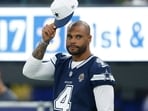 Brian Schottenheimer confirmed Dak Prescott’s preseason absence is intentional, citing confidence in the veteran QB and a desire to avoid unnecessary injury risk. (Photo by Harry How / GETTY IMAGES NORTH AMERICA / Getty Images via AFP)