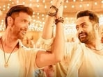 A still from War 2 featuring Hrithik Roshan and Jr NTR. 