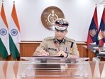 Satish Golchha at Delhi Police Headquarters on Friday. (HT Photo)