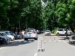 The one way system was introduced on two roads, the road in front of Administration Block, going past the science departments and uptown Gymnasium Hall. (Ravi Kumar/HT) The one way system was introduced on two roads, the road in front of Administration Block, going past the science departments and uptown Gymnasium Hall. (Ravi Kumar/HT)