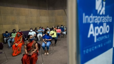 Apollo Hospitals share price jumped more than 5 per cent in the morning session on August 16. (Photo by Prakash SINGH / AFP) (AFP) Apollo Hospitals share price jumped more than 5 per cent in the morning session on August 16. (Photo by Prakash SINGH / AFP) (AFP)