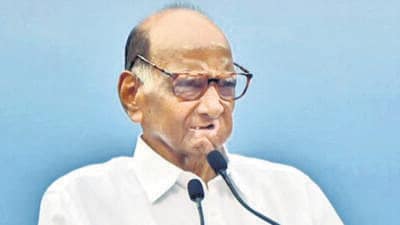 Mumbai. May 16 (ANI): Nationalist Congress Party-Sharadchandra Pawar (NCP-SP) Chief Sharad Pawar addresses the gathering at the naming ceremony of the stand after his name, at Wankhede Stadium in Mumbai on Friday. (ANI Photo) (Sharad Pawar X) Mumbai. May 16 (ANI): Nationalist Congress Party-Sharadchandra Pawar (NCP-SP) Chief Sharad Pawar addresses the gathering at the naming ceremony of the stand after his name, at Wankhede Stadium in Mumbai on Friday. (ANI Photo) (Sharad Pawar X)