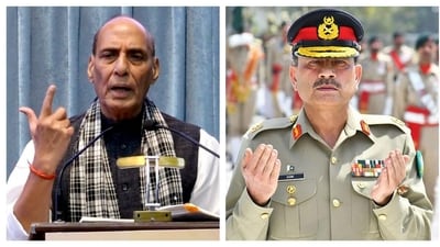 Union Defence Minister Rajnath Singh and Pakistan's Army Chief General Asim Munir. (File) Union Defence Minister Rajnath Singh and Pakistan's Army Chief General Asim Munir. (File)