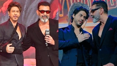 Shah Rukh Khan, Bobby Deol and Aryan Khan Shah Rukh Khan, Bobby Deol and Aryan Khan