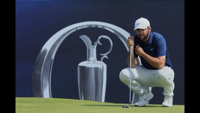 Scheffler in the final round of the British Open in July. (AP) Scheffler in the final round of the British Open in July. (AP)