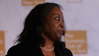 FILE PHOTO: Federal Reserve Governor Lisa D. Cook speaks at the Economic Club of New York in New York City, U.S., June 25, 2024. REUTERS/Shannon Stapleton/File Photo (REUTERS)