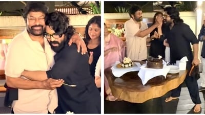 Ram Charan shared a video from Chiranjeevi's birthday celebrations. Ram Charan shared a video from Chiranjeevi's birthday celebrations.