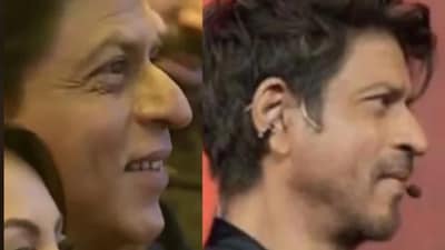 Shah Rukh Khan looks quite different than usual during a latest outing. Shah Rukh Khan looks quite different than usual during a latest outing.