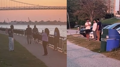 An Indian man in Canada filmed a viral video showing crowds of Indians at a riverside. (Instagram/iamlochav) An Indian man in Canada filmed a viral video showing crowds of Indians at a riverside. (Instagram/iamlochav)