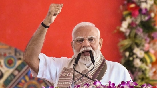 Gayaji: Prime Minister Narendra Modi addresses a public meeting, in Gayaji, Friday, Aug. 22, 2025. (PTI Photo) (PTI08_22_2025_000095B) (PTI)