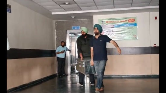 The chargesheet, brought in four sealed trunks to the court, was submitted in the court of additional sessions judge Hardeep Singh. (HT Photo)