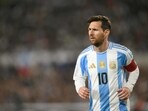 Lionel Messi in action for Argentina. Lionel Messi in action for Argentina.