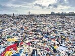 Mahim beach buried under heaps of plastic waste. (Satish Bate/ Hindustan Times) Mahim beach buried under heaps of plastic waste. (Satish Bate/ Hindustan Times)