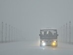Rain at Kartavya Path on Saturday. (RAJ K RAJ /HT PHOTO)