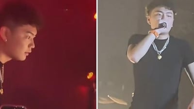 Rapper Apmozart stopped his concert to catch an alleged molester. (Screengrab (Rednote)) Rapper Apmozart stopped his concert to catch an alleged molester. (Screengrab (Rednote))