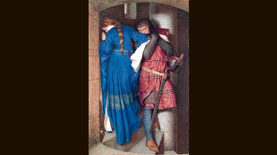 Oh, must you meet those annoying friends: Frederic William Burton’s Meeting on the Turret Stairs (1864). (National Gallery of Ireland) Oh, must you meet those annoying friends: Frederic William Burton’s Meeting on the Turret Stairs (1864). (National Gallery of Ireland)