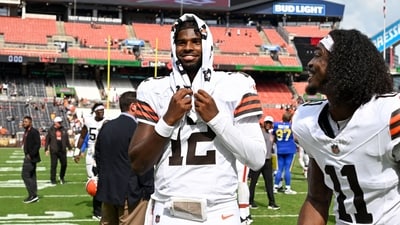 Shedeur Sanders #12 of the Cleveland Browns walks off the field after the team's 17-19 win over the Los Angeles Rams (Getty Images via AFP) Shedeur Sanders #12 of the Cleveland Browns walks off the field after the team's 17-19 win over the Los Angeles Rams (Getty Images via AFP)