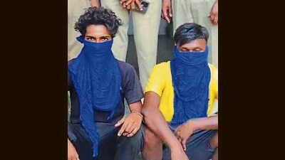 The accused in police custody. (HT Photo)