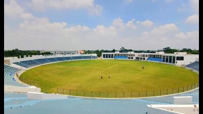 The stadium will provide better facilities for local players, enabling them to showcase their talent at the national and international levels. (Ravinder Singh /HT)