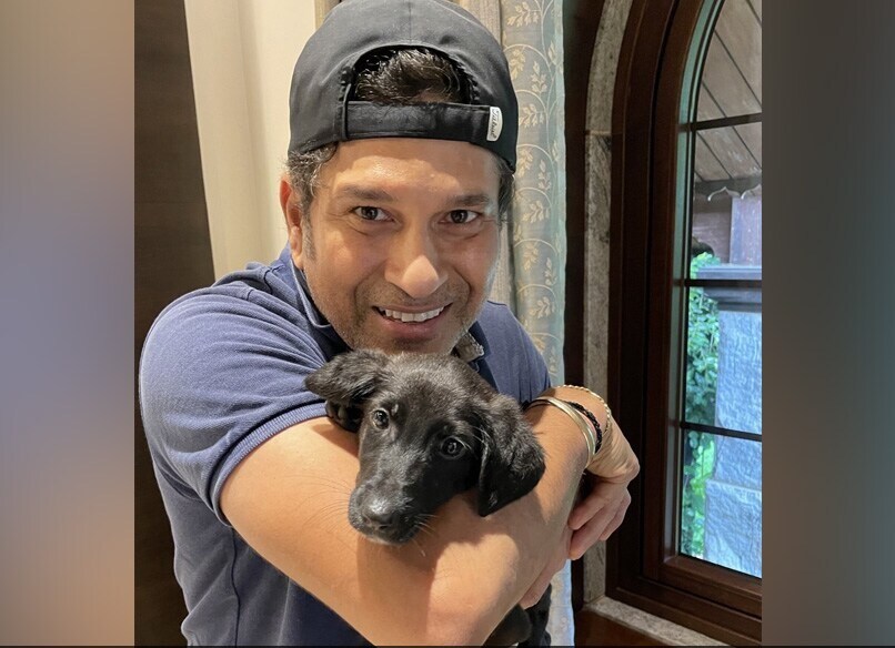 Sachin with his indie pet, Spike. (Via X) Sachin with his indie pet, Spike. (Via X)